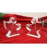 Vintage MCM Wiesenthal Hutte Glass Christmas Angel Candle Holder Set Art... - $38.39