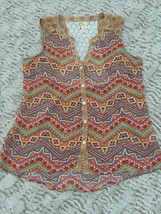 Anthropologie Fig and Flower Sleeveless Blouse Top Pleated Back Size Small - £15.58 GBP