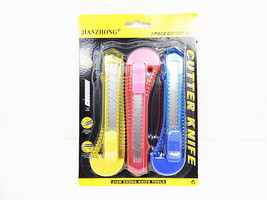 Snap-Off Blade Box Cutters Utility Razor Knife 3 pc. Retractable Blades ... - £5.05 GBP