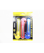 Snap-Off Blade Box Cutters Utility Razor Knife 3 pc. Retractable Blades ... - $6.47