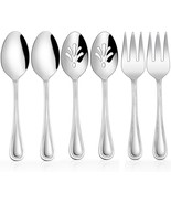 Haware 6 Pieces Serving Set, Stainless Steel Silverware Serving Utensils, - $29.99