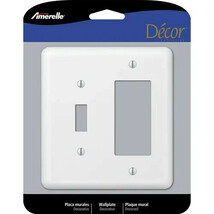 Wallplate 2-Gang 1-Toggle 1-Rocker Metal White - AMERELLE 935TRW Contine... - $1.39 CAD