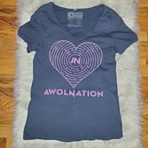 AWOLNATION Redbull Records Juniors Jrs Teen XL T-Shirt Heart Blue Tee - $380.72 MXN