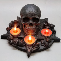 Rose Skull Candle Stand Silicone Mold Plaster Resin Gypsum Epoxy Crafts ... - £32.26 GBP