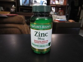 Bottle of 100 Nature's Bounty Zinc 50 mg Caplets - Brand New & Sealed!! - $6.92