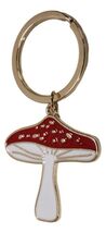Set of 2 Lucky Toadstool Mushroom Metal Fortune Talisman Keyrings Keychains - $12.99