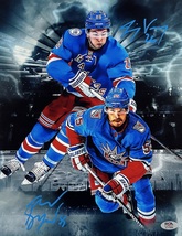 RYAN LINDGREN &amp; JIMMY VESEY Signed Autographed N.Y. RANGERS 11x14 PHOTO ... - £62.90 GBP