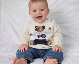 Ralph Lauren Baby Iconic Sit Down Teddy Bear Tractor Sweater Cream 6M Y2... - $148.50