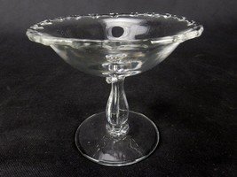 Vintage Clear Glass Compote Candy Nut Dish Bowl, Teardrop Edge Clear 5&quot; ... - $9.75