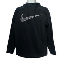 Nike Dri-Fit Mens Size M Black Hoodie Sweatshirt Long Sleeve Pocket Swoosh - $17.82