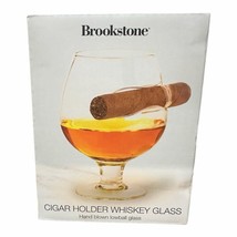 Brookstone Whiskey Glass Indented Cigar Holder Lowball Hand Blown Glass - $29.00