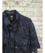 G Star Raw Button Up Shirt Mens XL Blue Camo Short Sleeve Raw Cotton - $570.99 MXN