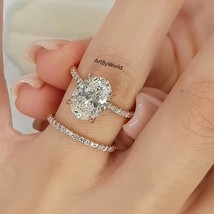 3.00 CT Oval Moissanite Engagement Ring Set, Wedding Ring Set, Forever One Gift - £130.75 GBP