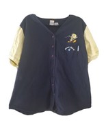 Vintage Tweety Bird Navy Button Up T-shirt Baseball Jersey Women’s 2X Go... - £23.45 GBP