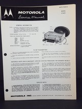 Motorola 1959 Chevrolet Auto Radio Service Manual Model CTA9X - £5.47 GBP