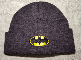 UNISEX TM &amp; DC Comics Gray with Yellow Batman Logo Knit Cap Beanie NEW w/o Tag - £7.45 GBP