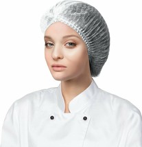 1000 pcs White Disposable Spunbond Polypropylene Pleated Bouffant Caps 21&quot; - £78.97 GBP