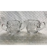 Vintage Boho Violet Floral Cut Crystal Double Handled Open Sugar Bowl &amp; ... - $54.09 CAD
