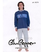 Pajamas Seraph Boy Long Sleeve Cotton Interlock Blu Pepper Art. I6374 - $46.28 CAD
