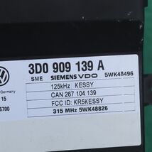  Volkswagen VW Kessy Keyless Entry Lock Control Module 3D0909139A Oem 5wk48826 image 2