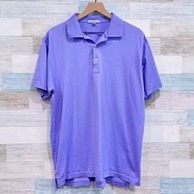 Peter Millar Soft Jersey Golf Polo Shirt Purple Short Sleeve Casual Mens Large - £31.13 GBP