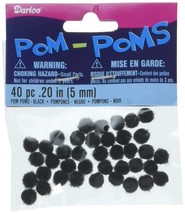 Acrylic Pom Poms Black 5mm - £10.99 GBP