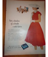 Vintage Kotex Women in Red Dress Print Magazine Advertisement 1952 - £7.06 GBP
