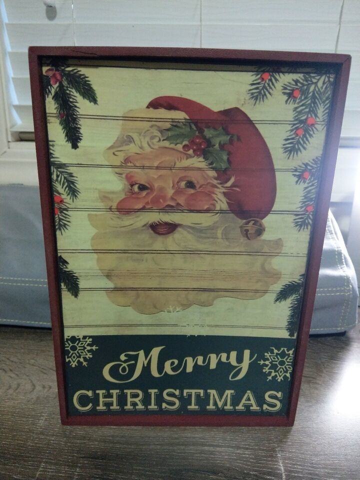 December Home Decor~Merry Christmas Sign~Distressed~New~Shipsn24 - $12.52