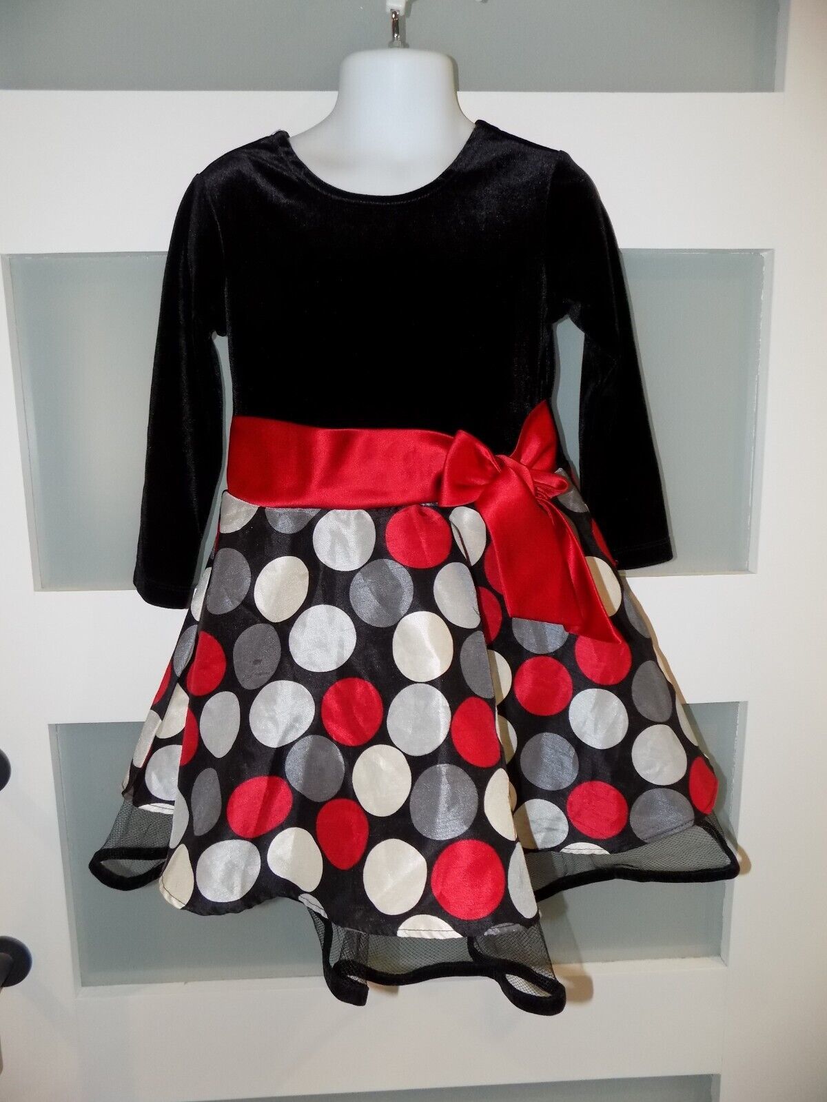 Bonnie Jean Black W/Polka Dot Dress Size 3T Girl&#39;s - $22.75