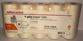 Office Depot 1-Ply Bond Paper Rolls 2.75”x128 10 Count White-RARE-SHIPS ... - £7.65 GBP