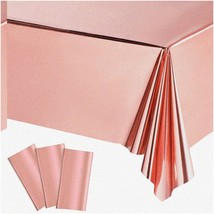 Shimmering Rose Gold Celebration Table Covers - Waterproof, Rectangular Tableclo - $24.74