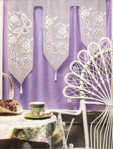 Butterfly Curtain Lace Pillow Mariposa Mat Coaster Tablecloth Crochet Patterns - £7.89 GBP
