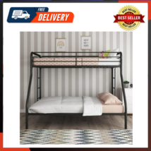 Dusty Twin Over Full Metal Bunk Bed With Secured Ladders Black - £170.29 GBP