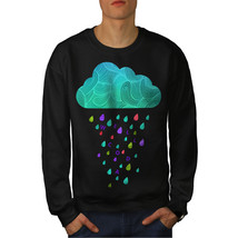 Wellcoda Shower Cloud Rain Mens Sweatshirt, Artsy Casual Pullover Jumper - £23.76 GBP+