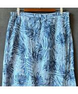 Jones New York Linen Wrap Skirt Blue Leaf Print Long Midi Women&#39;s Size 14 - $704.41 MXN