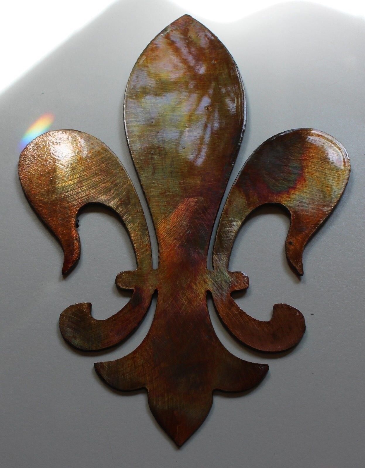 Primary image for Fleur de Lis Copper/Bronze Plated Metal Wall Decor approx 8" tall