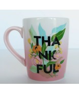 Green, blue, &amp; pink Starbucks 10 oz coffee mug cup &quot;Thankful&quot; - $19.99