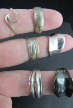 x6 All Sterling Silver Lot Rings .925 Rings From All Over The World! 27.6g - £48.58 GBP