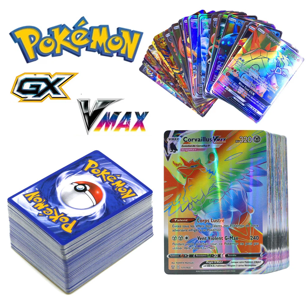 Pokemon Cards Vstar Vmax GX French Version Fun Flash Card Trading Cards Kids - £13.15 GBP