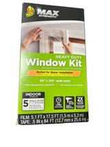 Duck Max Strength Window Kit Heavy Duty Insulating Film 62&quot;x 210&quot; Indoor Windows - £3.96 GBP