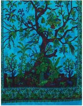 Indian Cotton Hippie Bohemian Double Tree Of Life Ethnic Wall Hanging Tapestry - £14.90 GBP