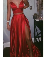 Two Piece Red Long Prom Dresses Under 100 - £79.62 GBP+