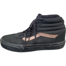 Vans Sneaker Shoes Womens Sz 7.5 Black Rose Gold Casual Lace Up High Top Slip On - £19.93 GBP