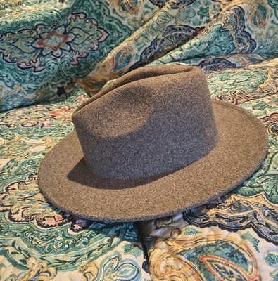 57 CM  Wide Brim Fedora Hat Red Felt Burgundy Polyester  Item image 6