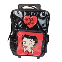 Betty Boop 2003 Black and Red Vinyl Backpack Carry On Luggage READ 18.5&quot; X 12&quot; - £13.14 GBP