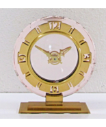 Art Deco Smiths Pink Mirror and Brass Table Clock - $1,396.52 MXN