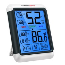 ThermoPro TP55 Digital Hygrometer Indoor Thermometer Humidity Gauge with... - £22.01 GBP