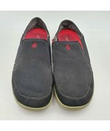 OluKai Nohea Mesh Dark Shadow Driving Shoes Size 12 Black Slip On Loafers - £56.42 GBP
