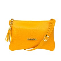 Bottega Fiorentina Italian Made Yellow Lizard Print Leather Small Crossbody Bag - £212.83 GBP