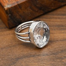 White Topaz Gemstone 925 Silver Ring Handmade Jewelry Birthday Gift For Women - £6.28 GBP